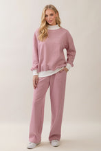 Load image into Gallery viewer, Veveret Striped Lounge Pants in Dusty Rose