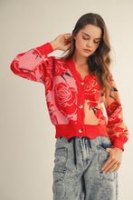 Load image into Gallery viewer, LovLov Rose Floral Cardigan in Rose Pink