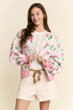 Load image into Gallery viewer, J.nna Knit Rose Pattern Cardigan in Pink