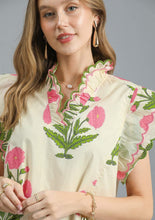 Load image into Gallery viewer, Umgee Bold Floral Print Mini Dress in Cream Mix