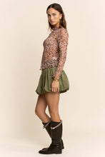 Load image into Gallery viewer, Davi & Dani Sheer Leopard Mesh Top in Taupe Leopard