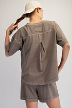 Load image into Gallery viewer, Rae Mode Pigment Washed Cotton Top and Short Set in Mocha