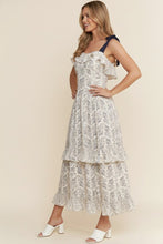 Load image into Gallery viewer, J.nna Floral Print Ruffle Detailed Maxi Dress in Indigo