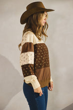 Load image into Gallery viewer, LovLov Multi Stripe Vintage Floral top in Ivory/Mocha