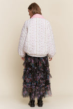 Load image into Gallery viewer, J.nna Double Collar Floral Print Puffer Jacket in Floral White