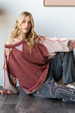 Load image into Gallery viewer, Oli & Hali OVERSIZED Plaid Mix Top in Burgundy