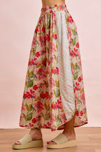 Load image into Gallery viewer, BiBi Eyelet Side Elastic Waist Wide Leg Pants in Floral