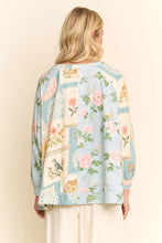 Load image into Gallery viewer, Davi & Dani Vintage Print Knit Top in Blue Combo