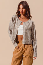 Load image into Gallery viewer, So Me Vintage Two Tone Leopard Print Cardigan in Vintage Oatmeal ON ORDER