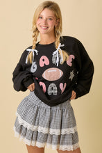 Load image into Gallery viewer, Main Strip Game Day Patchwork Top in Black