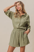 Load image into Gallery viewer, BiBi Crinkle Gauze Shirt And Short Set in Sage