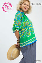 Load image into Gallery viewer, Umgee Boho Print Top in Green ON ORDER