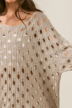 Load image into Gallery viewer, BiBi Hollow Out Detailed Knit Top in Oatmeal Top BiBi