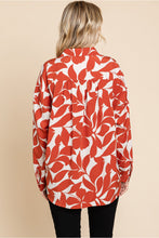 Load image into Gallery viewer, Jodifl Two Toned Floral Printed Long Sleeve Top in Rust