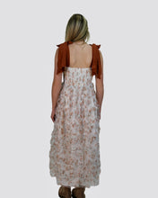 Load image into Gallery viewer, In February Floral Mesh Midi Dress in Amber Glow