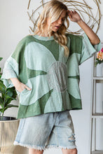 Load image into Gallery viewer, Oli & Hali OVERSIZED Large Patchwork Daisy Top in Green