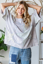 Load image into Gallery viewer, Oli & Hali OVERSIZED Star Patched Top in Blue