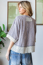 Load image into Gallery viewer, Oli & Hali OVERSIZED Ribbon Bow Patchwork Top in Lavender Blue