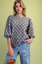 Load image into Gallery viewer, Easel Quilted Banded Bottom Top in Charcoal
