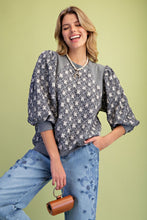 Load image into Gallery viewer, Easel Quilted Banded Bottom Top in Charcoal