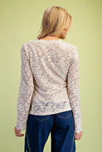 Load image into Gallery viewer, Easel Floral Lace Button-Front Top in Stone