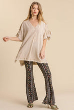 Load image into Gallery viewer, Umgee Ruffled Tunic Top in Oatmeal Umgee
