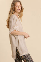 Load image into Gallery viewer, Umgee Ruffled Tunic Top in Oatmeal Umgee