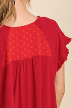 Load image into Gallery viewer, Umgee Top with Polka Dot Detail in Red Umgee