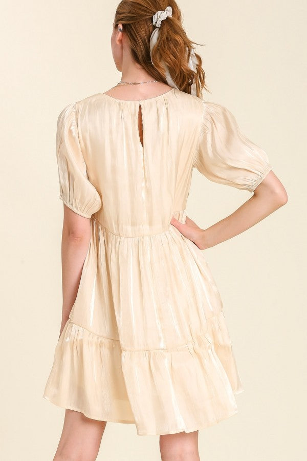 Umgee Tiered Back Satin Tunic/Dress