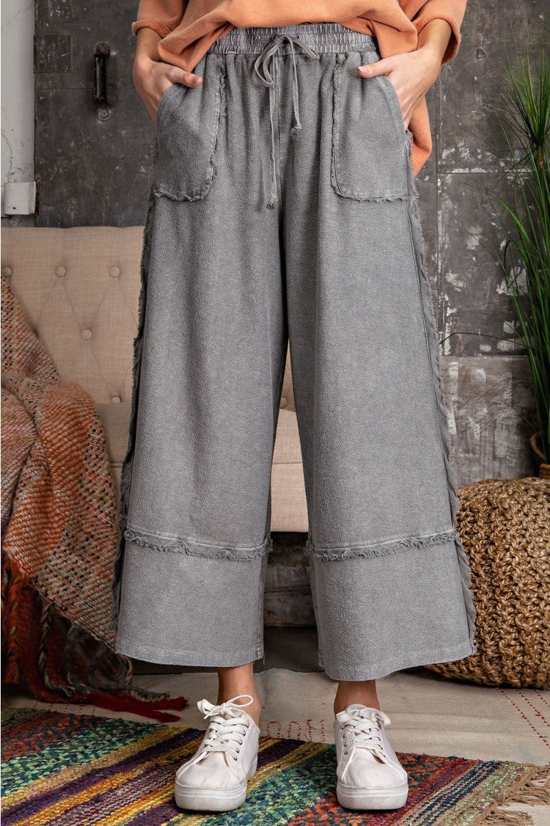 Easel Terry Palazzo Pants in Ash – June Adel