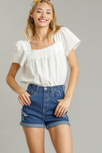 Load image into Gallery viewer, Umgee 5 Pockets Distressed Detail Stretch Denim Shorts with Folded Hem Bottoms Umgee