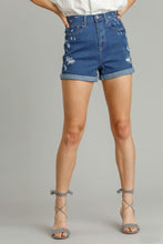 Load image into Gallery viewer, Umgee 5 Pockets Distressed Detail Stretch Denim Shorts with Folded Hem Bottoms Umgee
