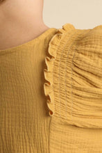Load image into Gallery viewer, Umgee Gauze Babydoll Top in Mustard Shirts & Tops Umgee