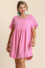 Load image into Gallery viewer, Umgee Short Linen Blend Dress in Bubble Pink Umgee