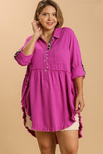 Load image into Gallery viewer, Umgee Mulberry Top with Animal Print Accents FINAL SALE Tops Umgee