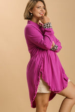 Load image into Gallery viewer, Umgee Mulberry Top with Animal Print Accents FINAL SALE Tops Umgee