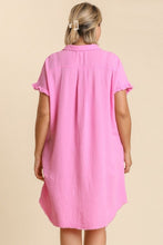 Load image into Gallery viewer, Umgee Gauze Shirt Dress in Bubble Pink Dresses Umgee