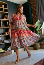 Load image into Gallery viewer, Umgee Mixed Floral Print Round Neck Maxi Dress in Pink Mix Dress Umgee