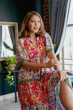 Load image into Gallery viewer, Umgee Mixed Floral Print Round Neck Maxi Dress in Pink Mix Dress Umgee