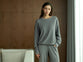 athleisure sweater set in grey