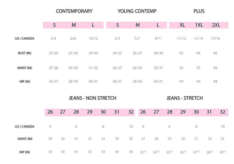 Umgee Size Chart June Adel