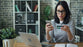 Woman using a credit card to shop online