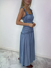 Load image into Gallery viewer, STITCH &amp; Co. Smocked Bodice Maxi Dress in Light Denim
