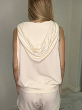 Load image into Gallery viewer, STITCH &amp; Co. Solid Color Hooded Button Down Top in Off White
