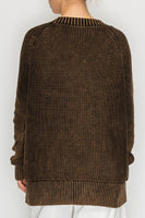 STITCH & Co Knit Sweater Cardigan in Washed Black