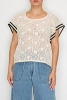 STITCH & Co Flower Crochet Top in Natural