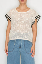 Load image into Gallery viewer, STITCH &amp; Co Flower Crochet Top in Natural

