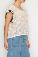 STITCH & Co Flower Crochet Top in Natural