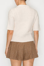 Load image into Gallery viewer, STITCH &amp; Co. Short Sleeve Bow Tie Cardigan in Cream
