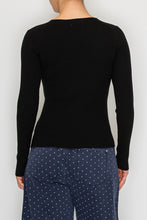 Load image into Gallery viewer, STITCH &amp; Co. Twist Front V-Neck Knit Top in Black
